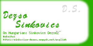 dezso sinkovics business card